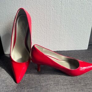 Madeline - Kate faux patent leather red pumps